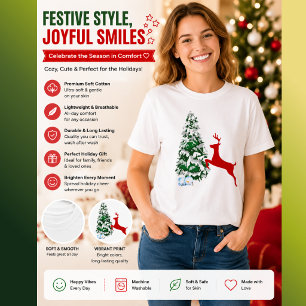 Kinder-Weihnachts-Foto-Outfit Lustiges Rentier-S T-Shirt