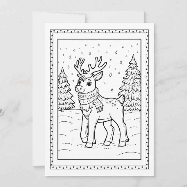 Kinder Weihnachtsfarbkarte Feiertagskarte (Vorderseite)