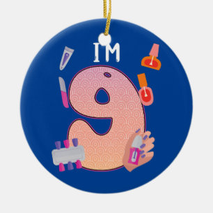 Kinder Wellness-Center Makeup 9. Geburtstag für Kl Keramik Ornament