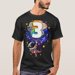 Kinder Weltraum Astronaut 3. Geburtstag Junge 3 Ja T-Shirt