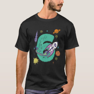 Kinder Weltraum Astronaut 6. Geburtstag Junge 6 Ja T-Shirt