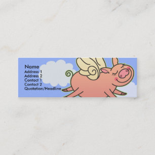 Kinder, wenn Schweine dünne Visitenkarten fliegen Mini Visitenkarte