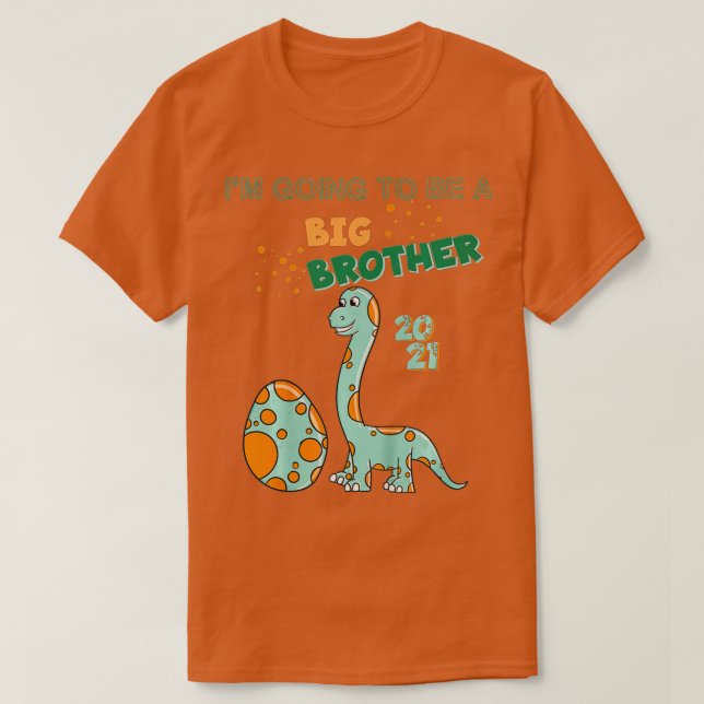 Kinder werden ein großer Bruder 2021 Dinosaurier T-Shirt (Design vorne)