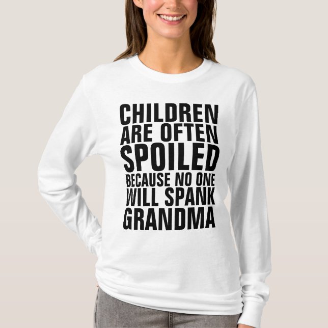 KINDER WERDEN GESCHOSSEN, KEINER WIRD GRANDMA SPAN T-Shirt (Vorderseite)