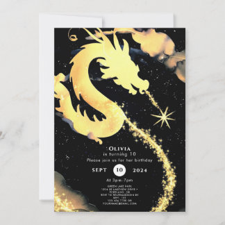 Kinder Whimsical Dragon Geburtstag Einladung