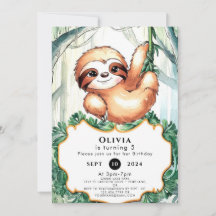 Kinder Whimsical Sloth Geburtstag