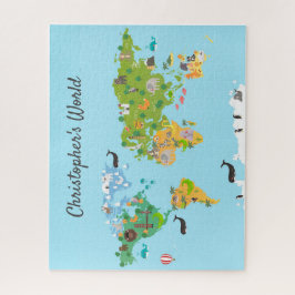 Kinder World Map Animes Moderne Monogram Name fun
