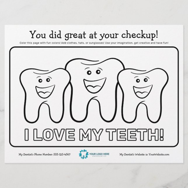 Kinder Zahnfärbeseite Flyer (Vorne)