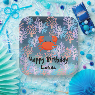 Kinder Zauberkrabbe unter der Regenbogenhaube Pappteller