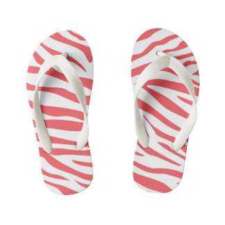 Kinder Zebra Stripe Flip Flops