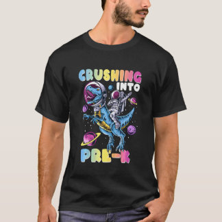 Kinder zerdrücken den Pre-K- Dinosaurier-Astronaut T-Shirt