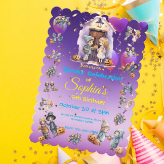 Kinder zu Halloween Thema Einladung für Kinder zum