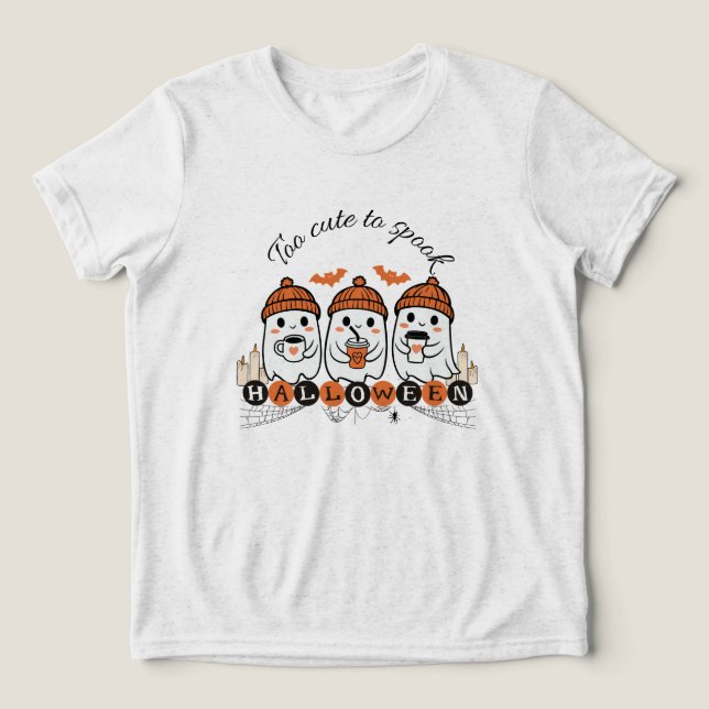 Kinder’ zu Niedlich, Halloween zu sprechen Tri-Blend Shirt (Design Vorderseite)