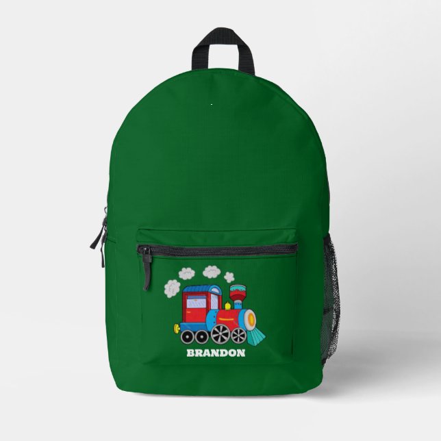 Kinder Zug Jungen Blau Benutzername Bedruckter Rucksack (Vorderseite)