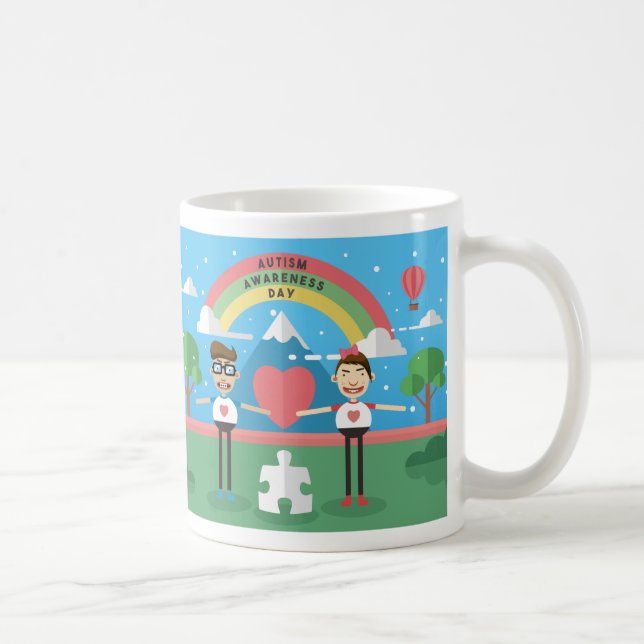 Kinder zur Sensibilisierung für Autismus Kaffeetasse (Rechts)
