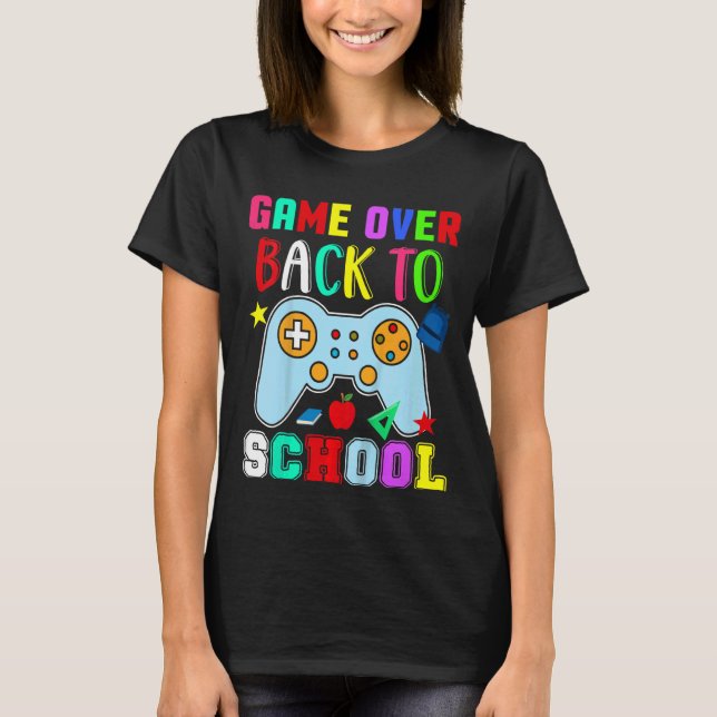 Kinder zurück zum Schulspiel über Lehrerstuhl Chat T-Shirt (Vorderseite)