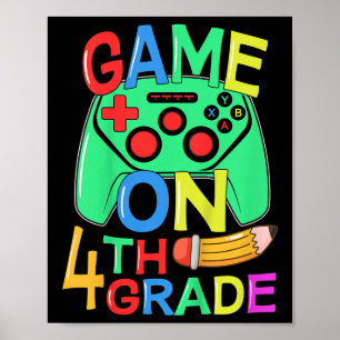 Kinder zurück zum Video-Gamer der vierten Klasse Poster
