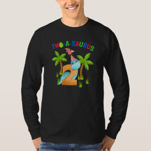 Kinder zwei A Saurus 2. Der Geburtstag Junge Dinos T-Shirt