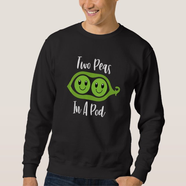 Kinder zwei Erbsen in einem Pod Bruder Schwester T Sweatshirt (Vorderseite)
