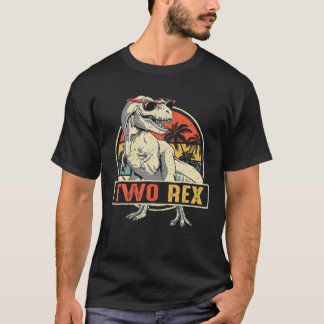 Kinder Zwei Rex 2nd Geburtstag Zweiter Dinosaurier T-Shirt