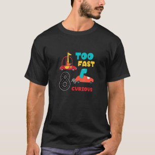 Kinder Zwei schnelle 8 Neugierige Rennen 8 Geburts T-Shirt