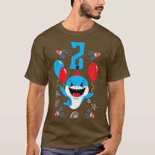 Kinder Zweite Geburtstagshai Zwei Jahre Kleinkind  T-Shirt