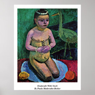 Kinderakt mit Stork von Paula Modersohn Becker Poster