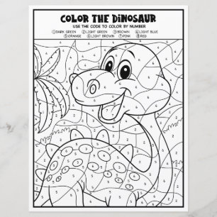 Kinderaktivität Dinosaurier-Malbuch nach Zahlen