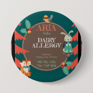 Kinderallergen-niedliches Waldwinter-Tier Button