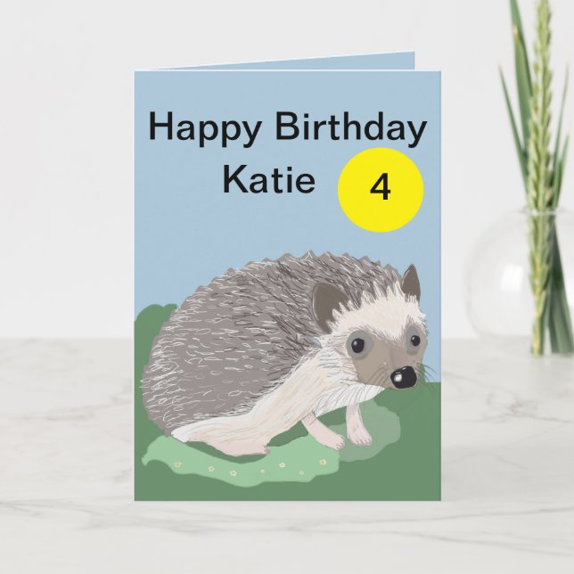 Kinderalterkarte für niedliche Igel Karte (Vorderseite)