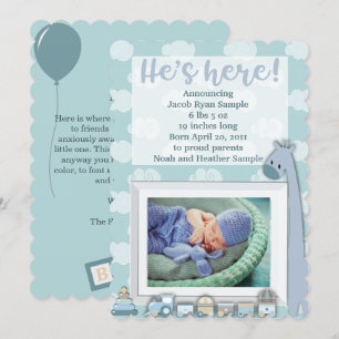 Kinderankündigung, er ist hier einladung