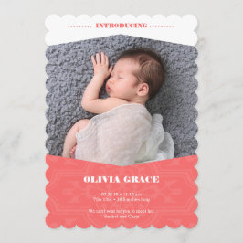 Kinderankündigung für Mädchen in Coral Ankündigung