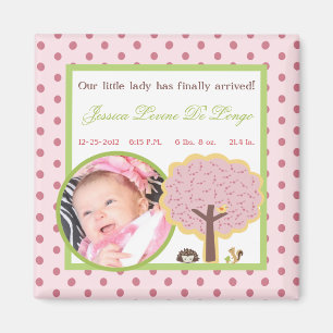 Kinderankündigung Magnet Liebe und Natur Girl Wood