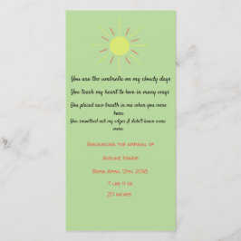 Kinderankündigung mit Gedicht Ankündigung