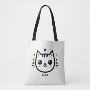 Kinderartiges Zeichn   Schwarz und Weiß   Minimali Tasche