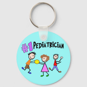 Kinderarzt-Geschenke "# 1" Stock-Leute-Entwurf Schlüsselanhänger