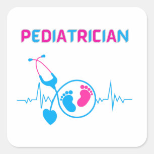 Kinderarzt, Kinderarzt, Kinderarzt, Quadratischer Aufkleber