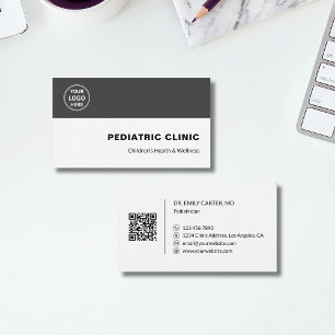 Kinderarzt Kinderklinik Benutzerdefiniertes Logo Q Visitenkarte