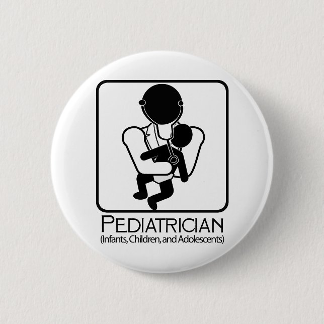 Kinderarzt LOGO - Doktor zu den Säuglingen, Kinder Button (Vorderseite)