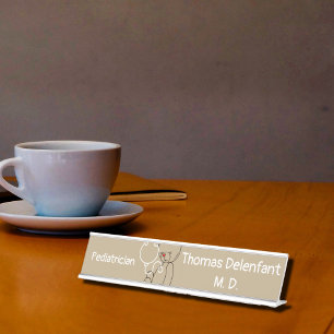 Kinderarzt - Teddy - Stethoscope Schreibtischnamensplakette