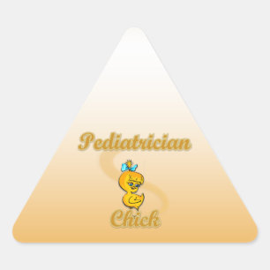Kinderarztin Chick Dreieckiger Aufkleber