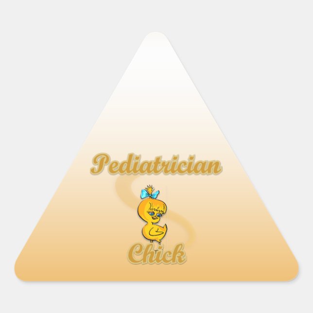 Kinderarztin Chick Dreieckiger Aufkleber (Vorderseite)