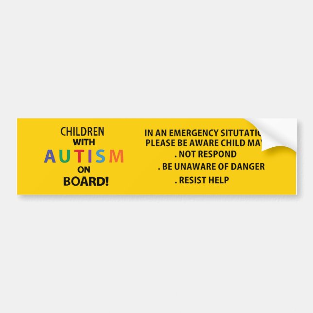 Kinderautismus Auto Truck Decal Aufkleber. Warnmel Autoaufkleber (Vorne)