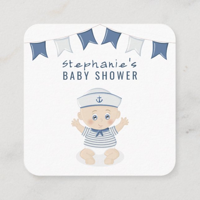 KinderBaby-Babydusche Quadratische Visitenkarte (Rückseite)