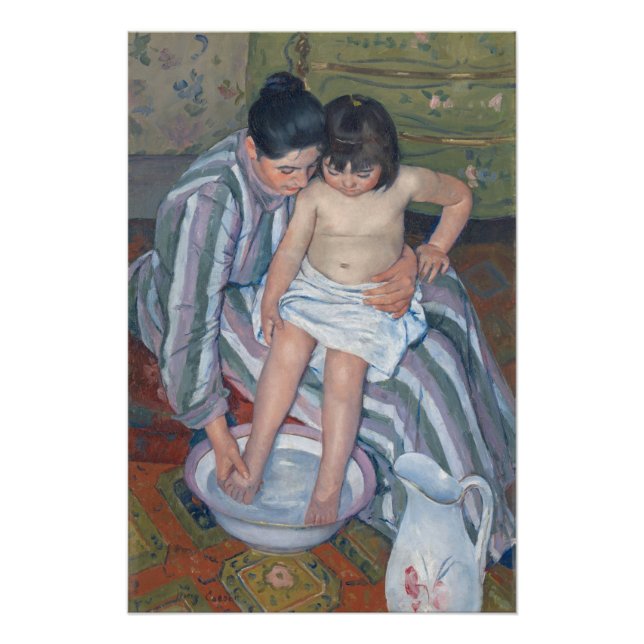 Kinderbad, 1893 (Öl auf Leinwand) Poster (Vorderseite)