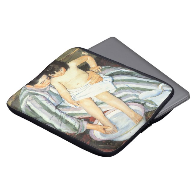 Kinderbad von Mary Cassatt Vintager Impressionismu Laptopschutzhülle (Vorne Oben)