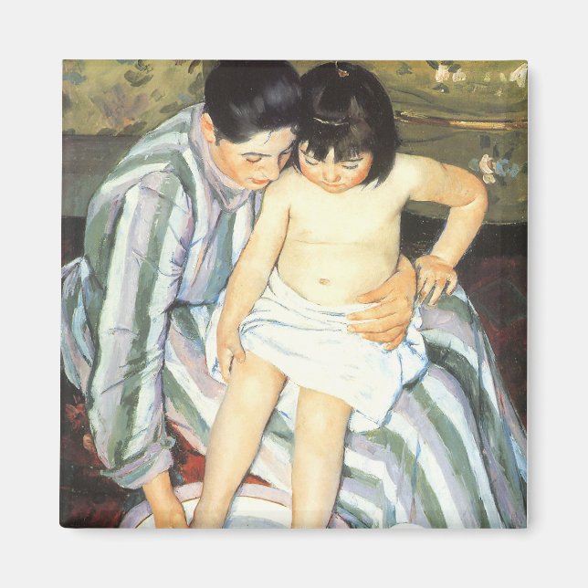 Kinderbad von Mary Cassatt Vintager Impressionismu Magnet (Vorne)
