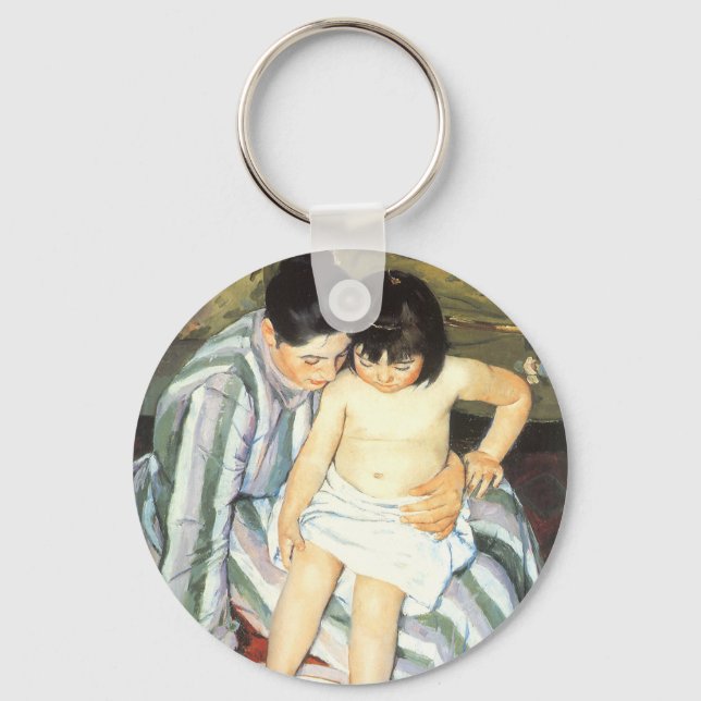 Kinderbad von Mary Cassatt Vintager Impressionismu Schlüsselanhänger (Vorderseite)