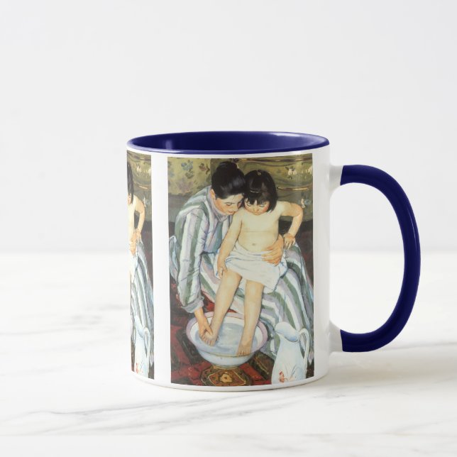 Kinderbad von Mary Cassatt Vintager Impressionismu Tasse (Rechts)
