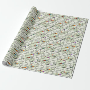 Kinderbahn: Funny Seamless Muster Geschenkpapier